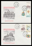 1999 - 2 FDC Vizita Sanctitatii Sale Papa Ioan Paul al II-lea in Romania (varietati cu vigneta, NELISTATE), LP 1484 a