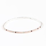 Bratara argintie elastica cu pietre roz