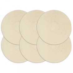 vidaXL Naproane, 6 buc., natural, 38 cm, bumbac, rotund 133843