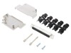 Conector D-Sub Amphenol 37 PIN Mamă 45&deg; Ecranat Montare Cablu Lipire Zinc Nichelat