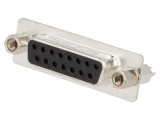 Conector D-Sub 15 pini soclu mamă drept