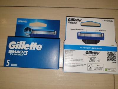 Set 5 rezerve Gillette mach3 turbo noi foto