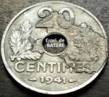 Cumpara ieftin Moneda istorica 20 CENTIMES - FRANTA, anul 1941 *cod 2635 = EROARE DE BATERE