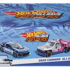 HOT WHEELS SET 2 MASINUTE METALICE PULL BACK CAMARO ZL1 2022 SI LOLUX 1:43