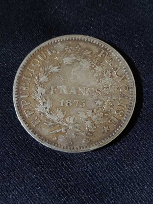 Franța 1875 A - 5 Franci - Monedă de argint foto
