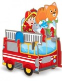 Cumpara ieftin Puzzle 3D carton cu piese mari- Masina de pompieri, TOY World Int.
