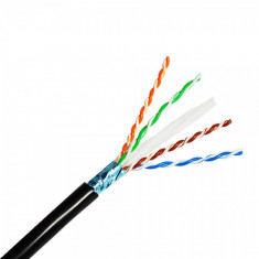 Cablu FTP CAT6 Cupru 100% 4*2*0.57mm 23 AWG tambur 305 M test fluke manta dubla antiincendiu foto