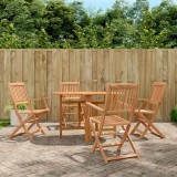 Cumpara ieftin Set mobilier de exterior pliabil, 5 piese, lemn masiv de acacia