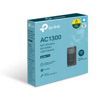 Adaptor wireless USB TP-Link Archer T3U AC1300, Dual Band 2.4/5GHz, viteze 867 Mbps, MU-MIMO, USB 3.0, design compact, compatibil Windows si MacOS Saf foto