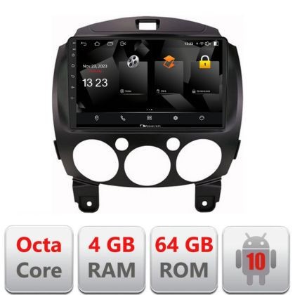Navigatie Mazda 2 2007-2013 Android radio gps internet quad core 4+64 carplay android auto CarStore Technology