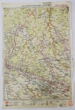 HARTA ZONEI PITESTI - TARGOVISTE - CAMPULUNG , LITOGRAFIE DE M.D. MOLDOVEANU , 1936, POLICROMA