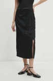 Answear Lab fustă culoarea negru, midi, drept