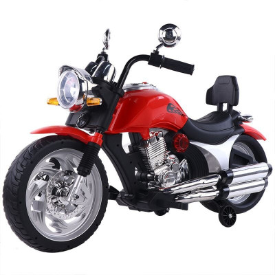 Motocicleta electrica pentru copil 3-7 ani, Kinderauto BJF916 70W cu scaun tapitat, rosu foto