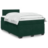 vidaXL Pat box spring cu saltea, verde &icirc;nchis, 120x200 cm, catifea 3288579