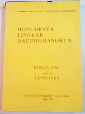 MONUMENTA LINGUAE DACOROMANORUM , BIBLIA 1688 , PARIS III , LEVITICUS , 1993 foto