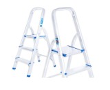 Scara pliabila din aluminiu cu 3 trepte, inaltime de lucru 2.54 m, capacitate maxima 150 kg, Geko G02415