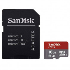 Card Sandisk Ultra microSDHC 16GB 98Mbs Clasa 10 UHS-I cu adaptor SD foto