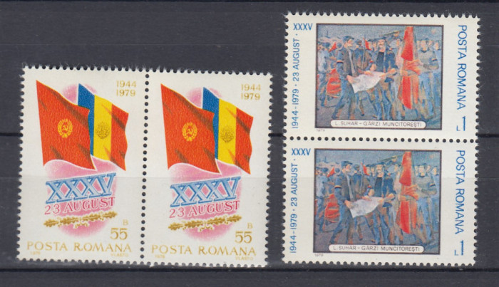 ROMANIA 1979 LP 985 A XXXV-A ANIVERSARE A ELIBERARII PATRIEI PERECHE MNH