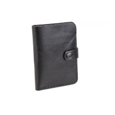 Portofel barbati din piele naturala, lucrat si cusut manual, Rene, Handmade, Negru, Produs in Romania
