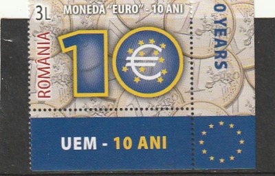 ROMANIA 2009 LP 1825 - 10 ANI DE LA MONEDA EURO SERIE MNH NESTAMPILATA foto