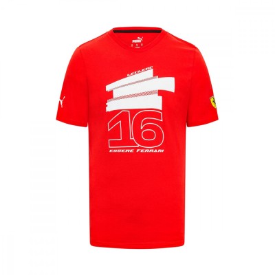 Ferrari tricou de bărbați Leclerc Driver Red F1 Team 2023 - L foto