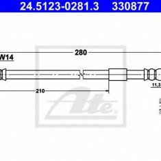 Conducta / cablu frana MERCEDES A-CLASS (W168) (1997 - 2004) ATE 24.5123-0281.3