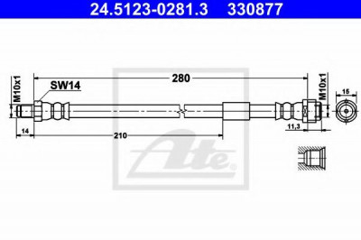 Conducta / cablu frana MERCEDES S-CLASS (W220) (1998 - 2005) ATE 24.5123-0281.3 foto