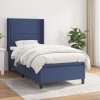 Gossi pat box spring cu saltea, albastru, 100x200 cm, textil