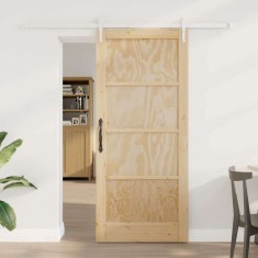 Ușă glisantă Manual Natural și alb 78 x 202 cm