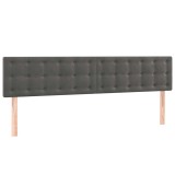 Cumpara ieftin Tablii de pat, gri inchis, 160x5x78/88 cm, catifea