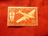 Timbru Africa Ecuatoriala Franceza 1942- Aviatie , 1,5fr sarniera