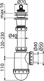 Sifon chiuvetă cu ventil sită din plastic DN70, A442-DN50/40