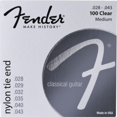 Corzi chitara clasica Fender 100 Clear/Silver Nylon Classic- Tie End 28-43 foto