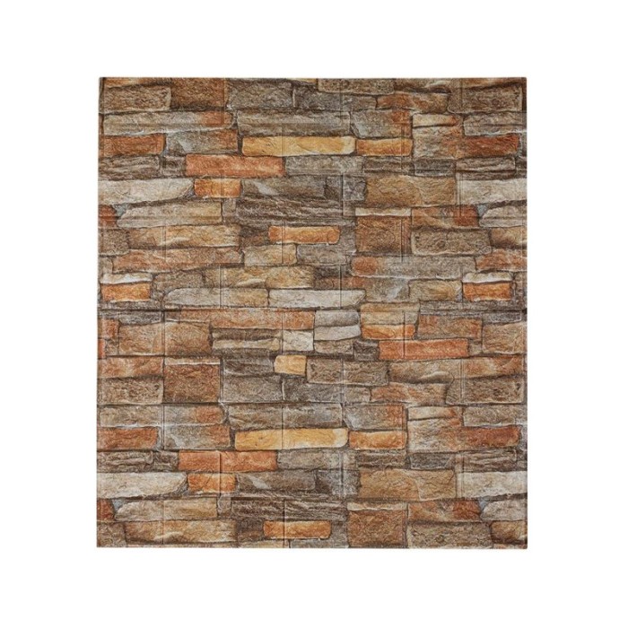 Autocolant de perete, Design de piatra, Maro, 70x77 cm, ATU-087493