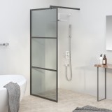 vidaXL Paravan duș walk-in negru 90x195 cm sticlă ESG culoare &icirc;nchisă
