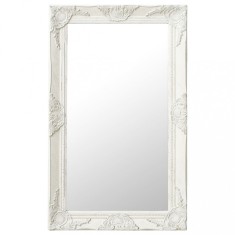 vidaXL Oglindă de perete &icirc;n stil baroc, alb, 50 x 80 cm 320320