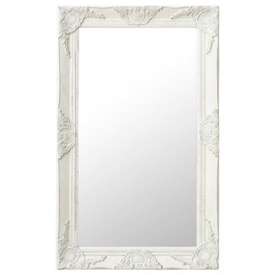 vidaXL Oglindă de perete &amp;icirc;n stil baroc, alb, 50 x 80 cm foto