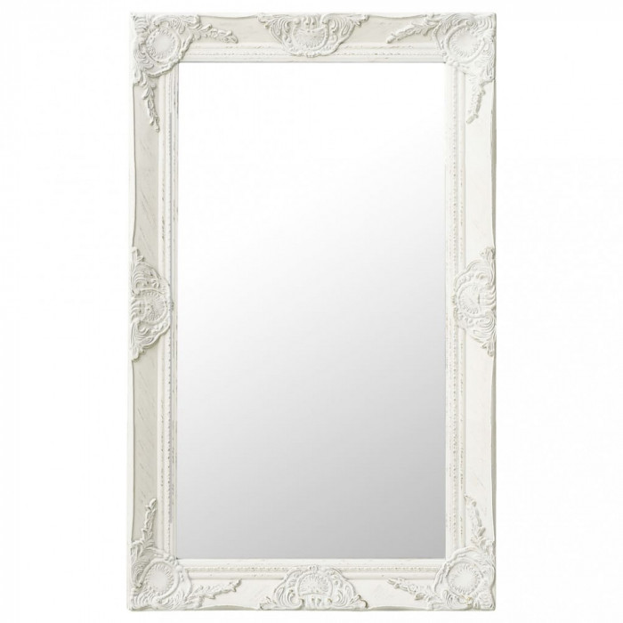 Oglinda de perete &icirc;n stil baroc, alb, 50 x 80 cm GartenMobel Dekor