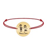 Best Friends- Bratara personalizata snur prieteni din argint 925 placat cu aur galben 24K