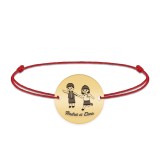 Best Friends- Bratara personalizata snur prieteni din argint 925 placat cu aur galben 24K