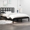 VidaXL Cadru de pat, negru, 140x190 cm, lemn masiv