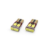 Set becuri auto cu LED CANBUS compatibil T10e W5W 18 SMD Alb 12V, destinat competitiilor auto sau off-road, Amio