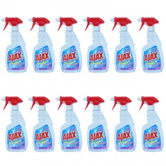 12 x Ajax Super Effect + Alcohol, Optimal 7, Solutie pentru geamuri, 12 x 500ml