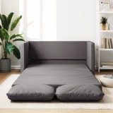 vidaXL Canapea extensibilă 2 &icirc;n 1, gri, 112x174x55 cm, piele ecologică