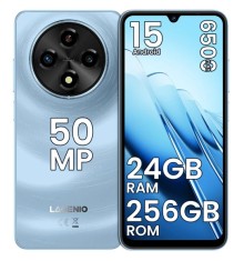 Telefon Mobil LAGENIO A12 Pro, Albastru, 4G, 6.9 HD 120Hz, 24GB RAM (8GB + 16GB extensibili), 256GB ROM, 50MP, Android 15, Unisoc T7250, OTG, Jack, Fa