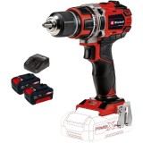 Einhell TE-CD 18/50 Li BL PXC + Twinpack + 4514095 - Masina de gaurit si insurubat 50 Nm + Set 2 acumulatori si incarcator Li-Ion 18 V 4 Ah