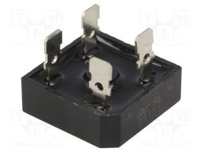 Punte redresoare monofazat 100V 15A DC COMPONENTS BR-25 foto
