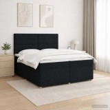 Cumpara ieftin Pat boxspring cu saltea Negru 200 x 200 cm Tesatura