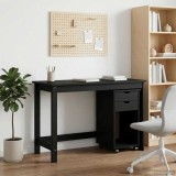 Cumpara ieftin Set birou si cabinet MOSS 2 buc. Negru 112 x 50 x 75 cm