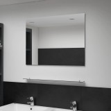 vidaXL Oglindă de perete cu raft, 80 x 60 cm, sticlă securizată 249442